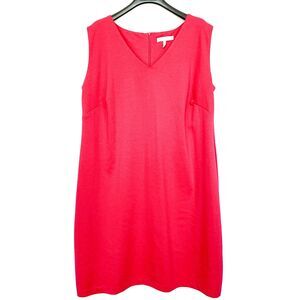 Anthology Women's Sleeveless Shift Dress Size US 22 Dark‎ Pink V-Neck Back Zip